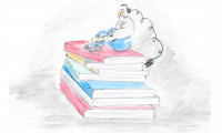 Showing a pile of books